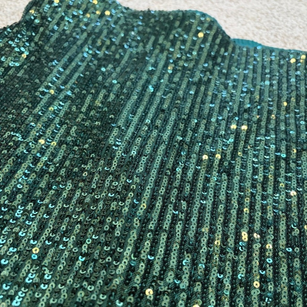 Show Me Your Mumu All Night Skort Womens S Green Sequin Party Club Holiday - Picture 2 of 7
